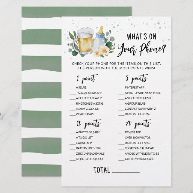 Greenery Baby está criando o que há no seu jogo te (Frente/Verso)