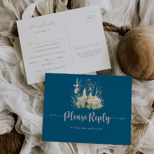 Greenery Boho Wildflower Menu Choice RSVP