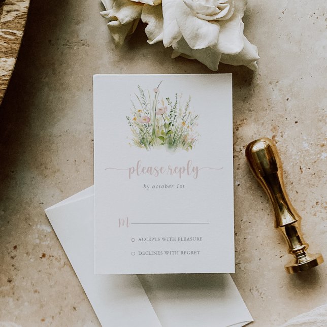 Greenery Boho Wildflower RSVP (Criador carregado)
