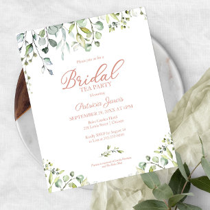 Greenery Bridal Tea Party - Convites orçamentais