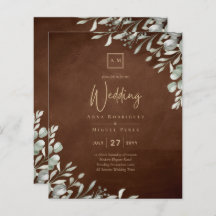 Greenery Brown Wedding Fall Winter