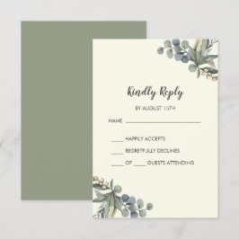 Greenery de inverno | Cartão RSVP de Casamento Sim