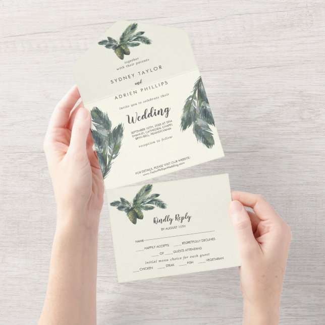 Greenery de inverno | Casamento de marfim (Aba destacável)