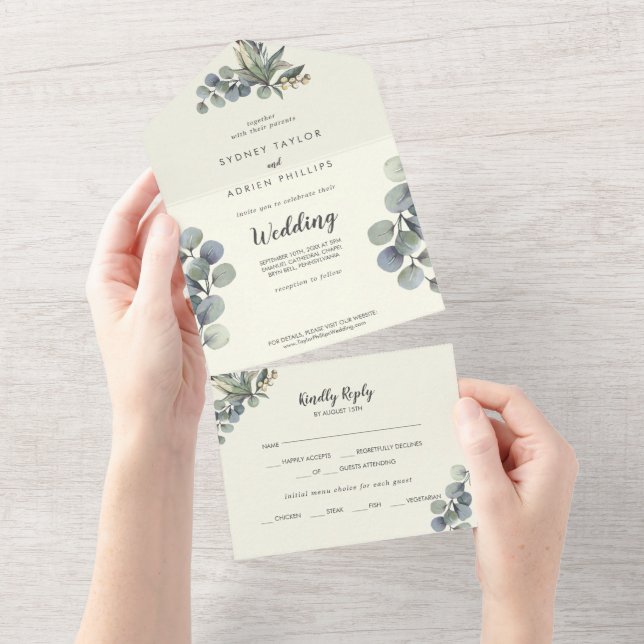 Greenery de inverno | Ivory Eucalyptus Wedding (Aba destacável)