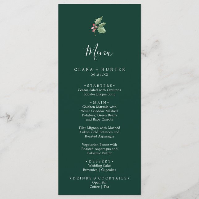 Greenery de Natal | Menu Janto Casamento Verde (Frente)