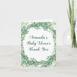 Greenery deixa Cartões de agradecimentos Chá de fr