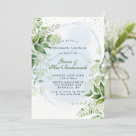 Greenery Dusty Blue Bridesmaids Convidados para o 