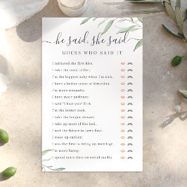 Greenery, ele disse que ela disse jogo de chá de p