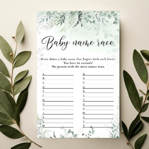 Greenery Eucalyptus Baby Name Race Game