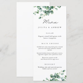 Greenery Eucalyptus script Wedding Menu card