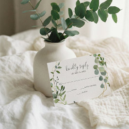 Greenery Eucalyptus Script Wedding RSVP