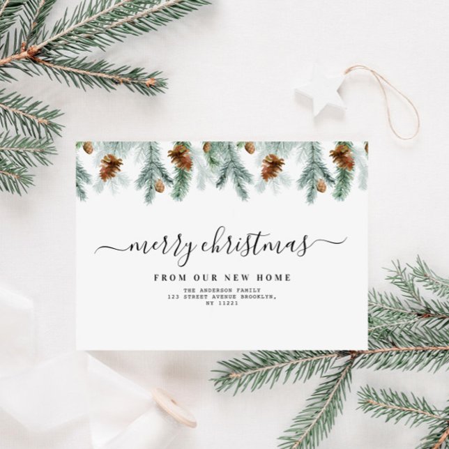 Greenery feliz anúncio comovente de natal (Criador carregado)