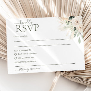 Greenery Floral Wedding RSVP Cartão-postal Victori