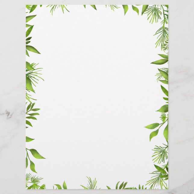 Greenery | Folha | Papel de carta de casamento (Frente)
