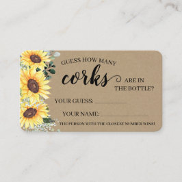 Greenery Girassol Quantos cartões de Chá de Corks