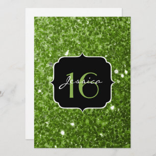 Greenery Green Glitter brilha Doce 16 Convite
