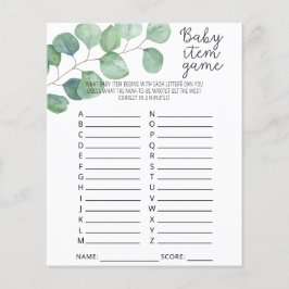 Greenery - Jogo de Item Bebê. Jogo do chá de frald