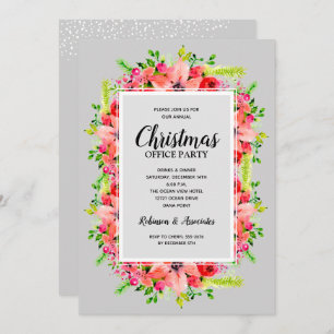 Greenery Poinsettias Convites de Natal Florais