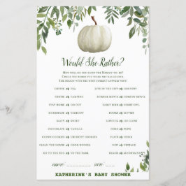 Greenery Pumpkin - Jogo de Chá de fraldas IMPRESSO