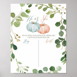 Greenery Pumpkin Pink Mint e Peach Poster