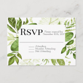 Greenery RSVP, Leaf RSVP, RSVP de Casamentos, RSVP