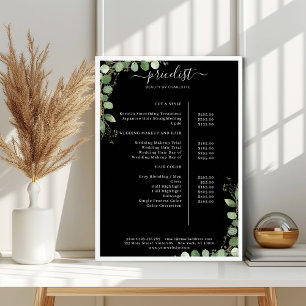 Greenery Salon Price List Poster