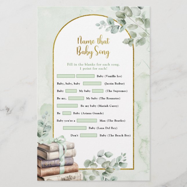 Greenery Storybook Diz Que Bebê Jogos Música (Frente)