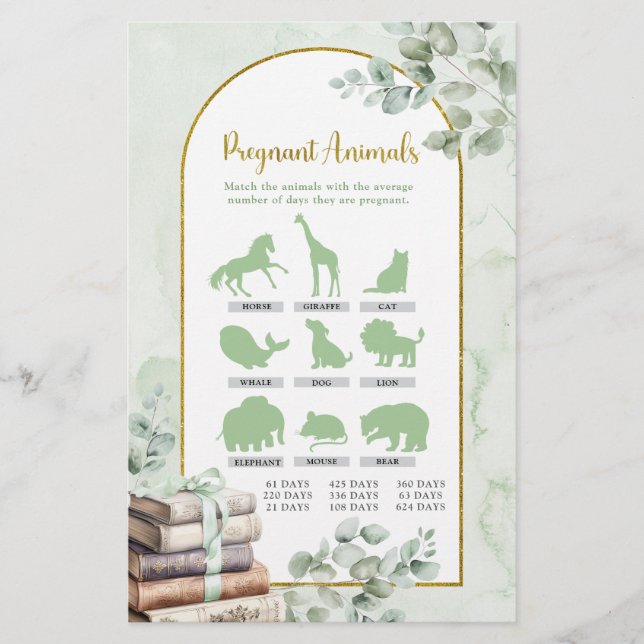 Greenery Storybook - Jogos de Animais Grávidos (Frente)