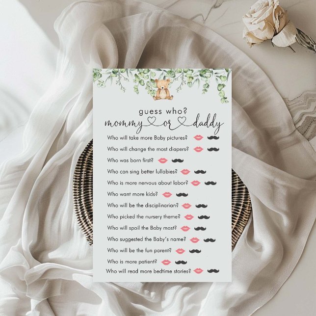 Greenery Teddy Bear Jogo "Adivinha Quem" (Criador carregado)