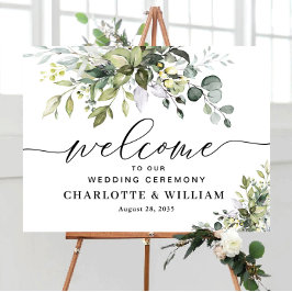 Greenery Wedding Ceremony Poster