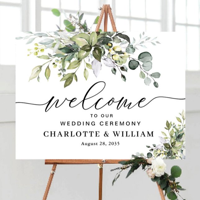 Greenery Wedding Ceremony Poster (Criador carregado)