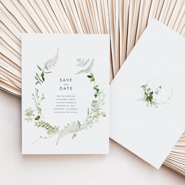 Greenery Wedding Salve o Cartão de Data (Greenery Wedding Save the Date Card)