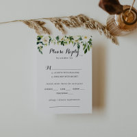 Greenery White Floral Menu Escolha de Casamento co