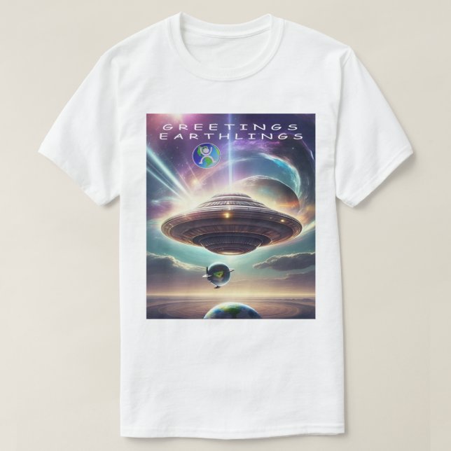 GREETINGS EATHLINGS T-Shirt (Frente do Design)