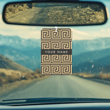 Grego Meander Key Brown, Seu Nome Personalizar