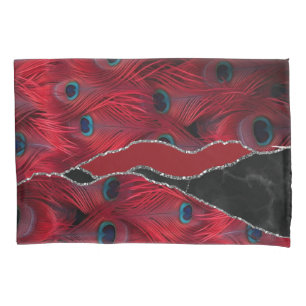 Grelha de Agatos de Pêssego Preto Vermelho