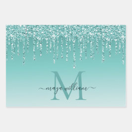 Grelha de Glitter Azul com Derrame Personalizado