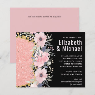 Grelha de Glitter Floral Rosa