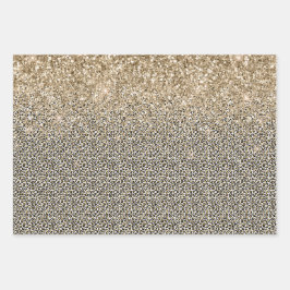 Grelha de Leopardo Dourada com Grelha Glitter