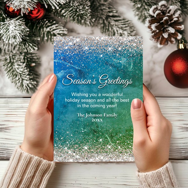 Grelha de ouro azul-esverdeado Natal Ano Novo (Criador carregado)