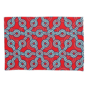 Grelha hexágona, azul vermelho, padrão geométrico.