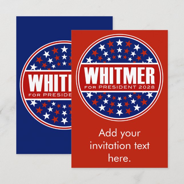 Gretchen Whitmer para Presidente 2028 (Frente/Verso)