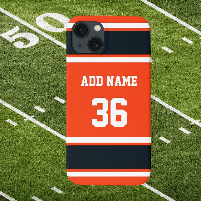Greve de Esporte Branco e Negro Laranja (Orange Black and White Sports Stripe Phone Case)
