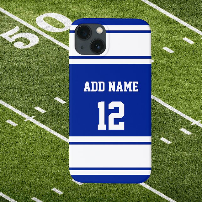 Greve Esportiva Azul e Branca (Blue and White Sports Stripe Phone Case)