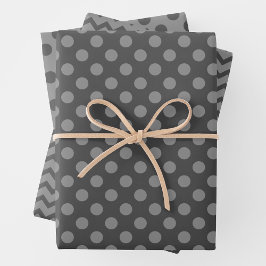 Grey & Grey Multi-Pattern Wrapping Paper Sheets