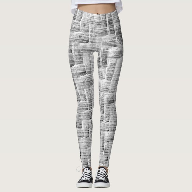 Grey Scratch Patterned Leggings  (Frente)