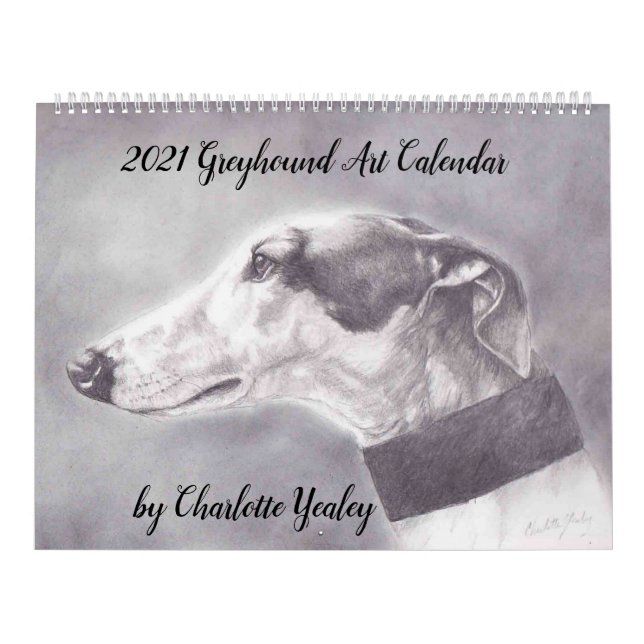 Greyhound 2021 Calendário de Arte de Cães (Capa)