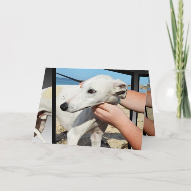 Greyhound 3D Effect Birthday - Cartão de Saudação (Frente)