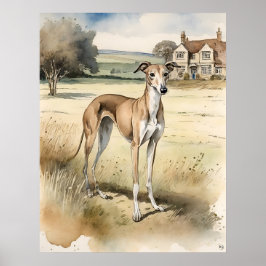Greyhound - Impressão de Arte Canina