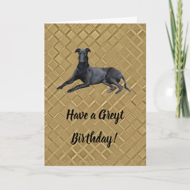 Greyhound tem um cartão de aniversário grego (Frente)
